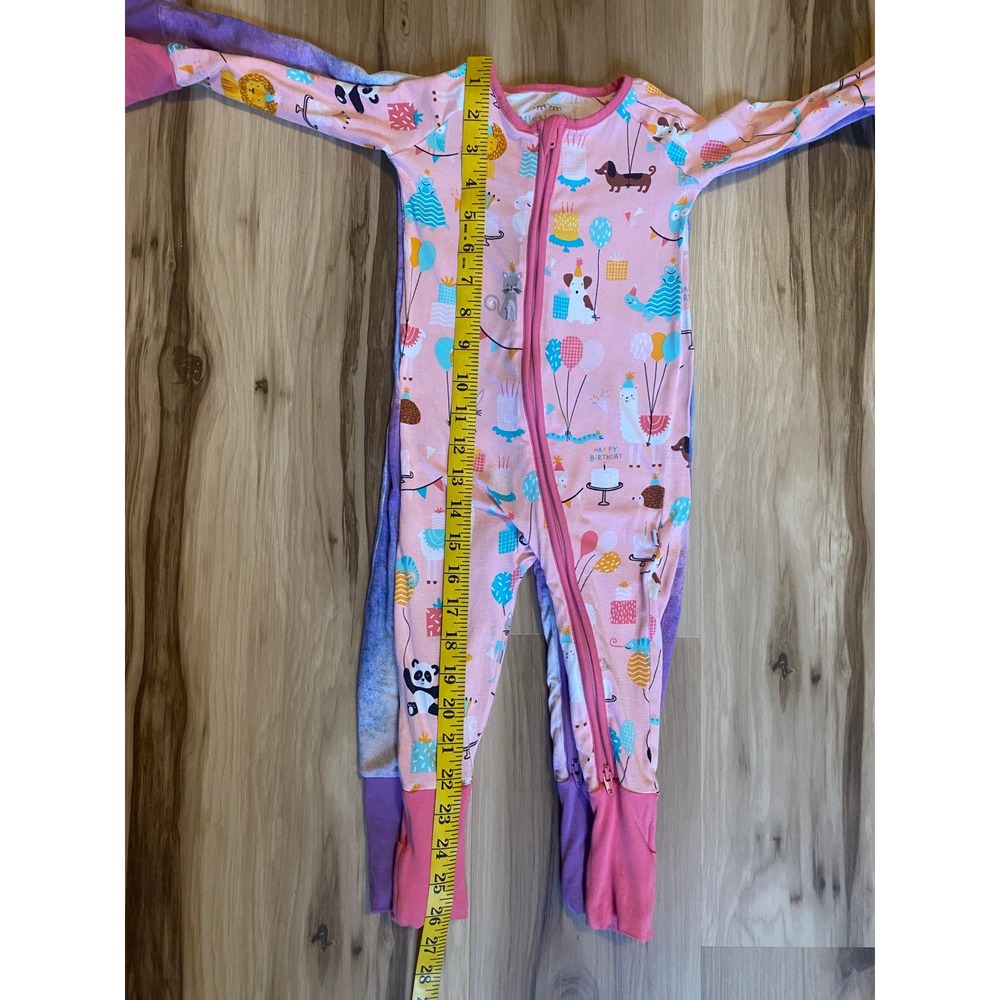 Little Sleepies 6-12M Zippie Set Bamboo Viscose Birthday & Watercolor Galaxy - Picture 4 of 6